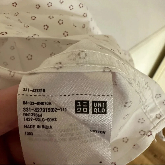 UniQlo Men's Extra Fine Cotton Short Sleeve White Button Up Shirt Size XL GUC - Picture 7 of 8